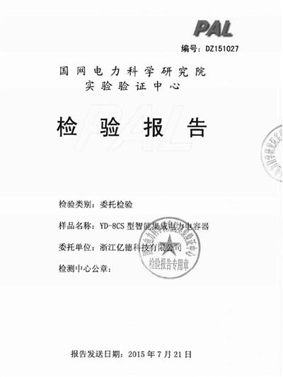 YD-8CS檢驗報告